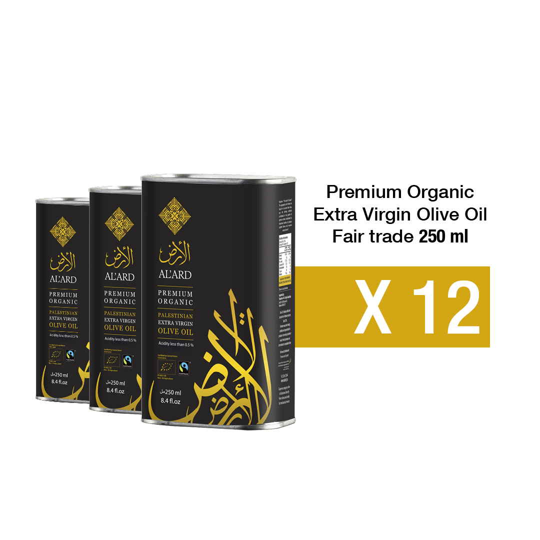 Premium Organic fair trade Extra Virgin Olive Oil 250 ml Tin (Case of 12)