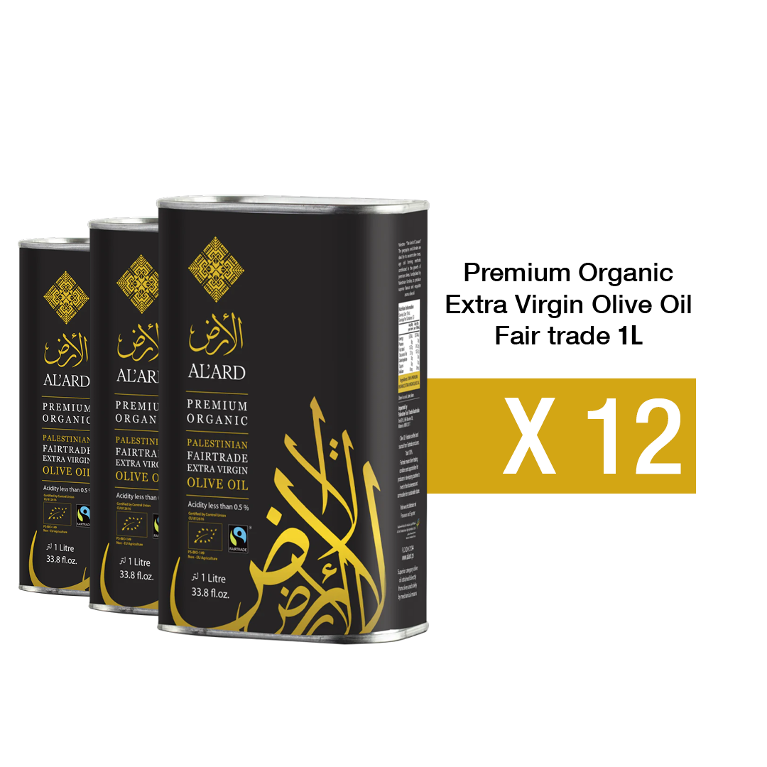 Premium Organic fair trade Extra Virgin Olive Oil 1L Tin (Case of 12)