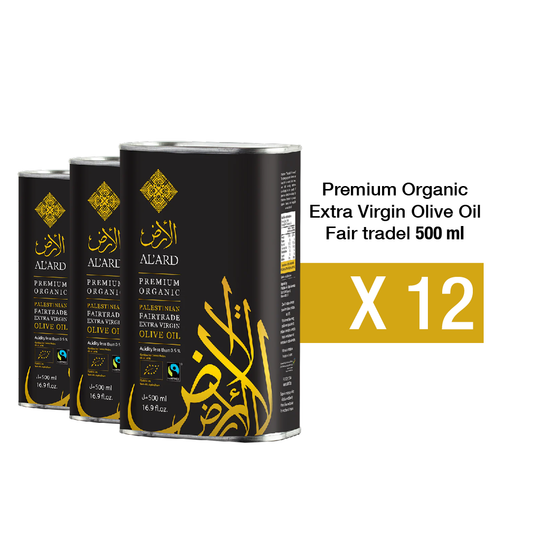 Premium Organic fair trade Extra Virgin Olive Oil 500 ml Tin (Case of 12)